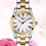 Tissot T Wave Lady White Mother of Pearl Dial Two Tone Steel Strap Watch For Women - T112. 210. 22. 113. 00 Authentic Buy Shop Now
