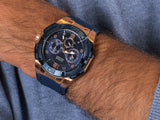 Guess Genesis Quartz Blue Dial Blue Silicone Strap Watch For Men - W1254G3 Authentic Buy Shop Now