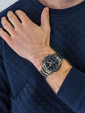Fossil Goodwin Chrono Analog Black Dial Grey Steel Strap Watch for Men - FS5518 Authentic Buy Shop Now