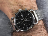 Fossil The Commuter Black Dial Silver Steel Strap Watch for Men - FS5399 Authentic Buy Shop Now