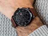 Tommy Hilfiger Hunter Black Dial Brown Leather Strap Watch for Men - 1791604 Authentic Buy Shop Now