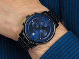 Tommy Hilfiger Kyle Quartz Blue Dial Black Steel Strap Watch for Men - 1791633 Authentic Buy Shop Now