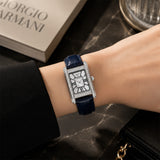 Emporio Armani Genni White Dial Blue Leather Strap Watch for Women - AR11718 Authentic Buy Shop Now