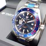 Tag Heuer Aquaracer Henrik Lundqvist Special Edition Blue Dial Silver Steel Strap Watch for Men - WAY101J.BA0746 Authentic Buy Shop Now