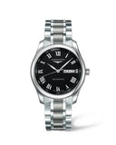 Longines Master Collection Automatic Day Date Black Dial Silver Steel Strap Watch for Men - L2.755.4.51.6 Authentic Buy Shop Now