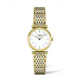 Longines La Grande Classique White Dial Two Tone Mesh Bracelet Watch for Women - L4.209.2.12.7 Authentic Buy Shop Now