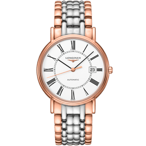 Longines Presence 38.5mm Automatic White Dial Two Tone Steel Strap Watch for Men - L4.921.1.11.7 Authentic Buy Shop Now