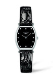 Longines La Grande Classique de Longines Tonneau Black Dial Black Leather Strap Watch for Women - L4.205.4.58.2 Authentic Buy Shop Now