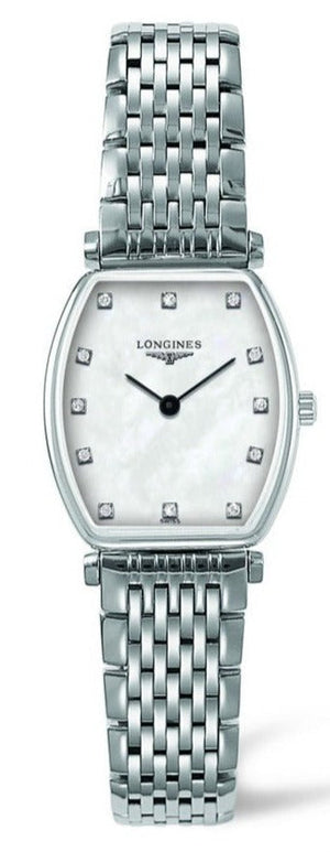 Longines La Grande Classique de Longines Tonneau White Dial Silver Steel Strap Watch for Women - L4.205.4.87.6 Authentic Buy Shop Now