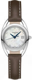 Longines Equestrian Mother of Pearl Dial Brown Leather Strap Watch for Women - L6.136.0.87.2 Authentic Buy Shop Now