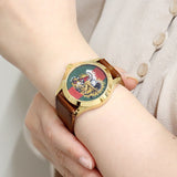 Gucci Le Marche Des Merveilles Red & Green Dial Brown Leather Strap Unisex Watch - YA126497 Authentic Buy Shop Now