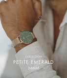 Daniel Wellington Petite Emerald Green Dial Gold Mesh Strap Watch For Women - DW00100481 Authentic Buy Shop Now
