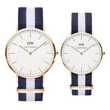 Daniel Wellington Classic Glasgow White Dial Two Tone NATO Strap Watch For Women - DW00100031 Authentic Buy Shop Now