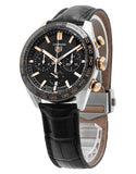Tag Heuer Carrera Chronograph Black Dial Black Leather Strap Watch for Men - CBN2A5A.FC6481 Authentic Buy Shop Now