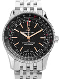Breitling Navitimer Automatic 41mm Black Dial Silver Steel Strap Watch for Men - A17326241B1A1 Authentic Buy Shop Now