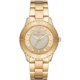 Michael Kors Runway Three-Hand Gold Dial Gold Steel Strap Watch For Women - MK6911 Authentic Buy Shop Now