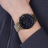 Lacoste Boston Blue Dial Gold Steel Strap Watch for Men - 2011096 Authentic Buy Shop Now