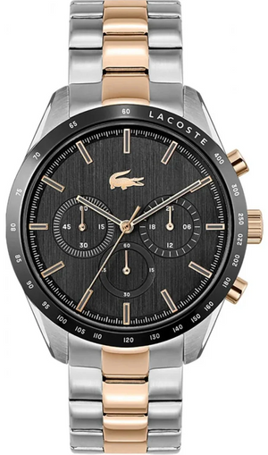 Lacoste Boston Gray Dial Two Tone Steel Strap Watch for Men - 2011112 Authentic Buy Shop Now