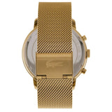 Lacoste Replay Chronograph Black Dial Gold Steel Strap Watch for Men - 2011195 Authentic Buy Shop Now