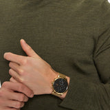Lacoste Replay Chronograph Black Dial Gold Steel Strap Watch for Men - 2011195 Authentic Buy Shop Now