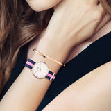 Daniel Wellington Classic Winchester White Dial Three Tone Nylon Strap Watch For Women - DW00100033 Authentic Buy Shop Now