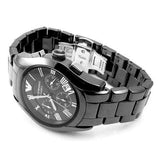 Emporio Armani Valente Chronograph Black Dial Black Ceramic Strap Watch For Men - AR1400 Authentic Buy Shop Now