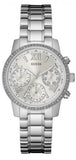 Guess Mini Sunrise Chronograph Quartz Silver Dial Silver Steel Strap Watch For Women - W0623L1 Authentic Buy Shop Now