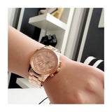 Guess Sunrise Quartz Rose Gold Dial Rose Gold Steel Strap Watch For Women - W0330L2 Authentic Buy Shop Now