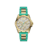 Guess Intrepid 2 Silver Dial Two Tone Rubber Strap Watch For Women - W0325L4 Authentic Buy Shop Now