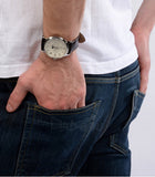 Guess Delancy Quartz White Dial Brown Leather Strap Watch For Men - W0870G1 Authentic Buy Shop Now
