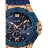 Guess Genesis Quartz Blue Dial Blue Silicone Strap Watch For Men - W1254G3 Authentic Buy Shop Now