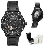 Emporio Armani Meccanico Automatic Black Dial Black Steel Strap Watch For Men - AR60054 Authentic Buy Shop Now