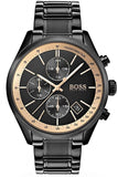 Hugo Boss Grand Prix Black Dial Black Steel Strap Watch for Men - 1513578 Authentic Buy Shop Now