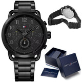 Tommy Hilfiger Briggs Black Dial Black Steel Strap Watch for Men - 1791423 Authentic Buy Shop Now