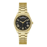 Guess Luna Diamonds Black Dial Gold Steel Strap Watch for Women - GW0307L2 Authentic Buy Shop Now