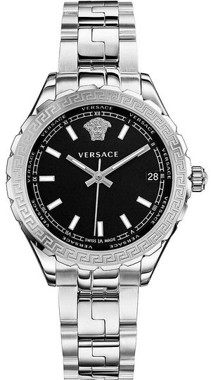 Versace Hellenyium Black Dial Silver Steel Strap Watch for Women - V12020015 Authentic Buy Shop Now