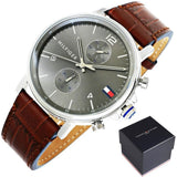 Tommy Hilfiger Daniel Grey Dial Brown Leather Strap Watch for Men - 1710416 Authentic Buy Shop Now