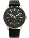 Tommy Hilfiger Austin Black Dial Black Rubber Strap Watch for Men - 1791636 Authentic Buy Shop Now