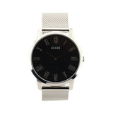 Guess Analog Black Dial Silver Mesh Bracelet Watch for Men - W1263G1 Authentic Buy Shop Now