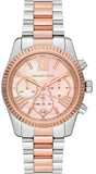 Michael Kors Lexington Chronograph Rose Gold Dial Two Tone Steel Strap Watch For Women - MK7219 Authentic Buy Shop Now