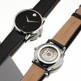 Movado Museum Black Dial Black Leather Strap Watch For Men - 2100002 Authentic Buy Shop Now