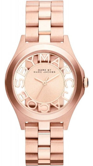Marc Jacobs Henry Rose Gold Dial Rose Gold Steel Strap Watch for Women - MBM3293 Authentic Buy Shop Now