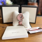Gucci G Timeless Pink Dial Pink Leather Strap Watch For Women - YA1264083 Authentic Buy Shop Now