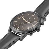 Fossil Goodwin Chronograph Black Dial Black Leather Strap Watch for Men - FS5585 Authentic Buy Shop Now