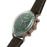 Emporio Armani Mario Chronograph Black Dial Black Leather Strap Watch For Men - AR11325 Authentic Buy Shop Now