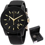 Armani Exchange Outerbanks Chronograph Black Dial Black Steel Strap Watch For Men - AX7105 Authentic Buy Shop Now