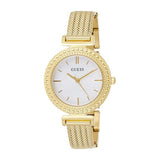 Guess Quartz White Dial Gold Steel Strap Watch For Women - W1152L2 Authentic Buy Shop Now