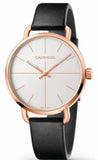 Calvin Klein Even White Dial Black Leather Strap Watch for Women - K7B216C6 Authentic Buy Shop Now