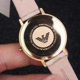 Emporio Armani Classic Kappa White Dial Brown Leather Strap Watch For Women - AR11009 Authentic Buy Shop Now