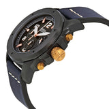 Fossil Modern Machine Chronograph Black Dial Blue Leather Strap Watch for Men - FS5066 Authentic Buy Shop Now